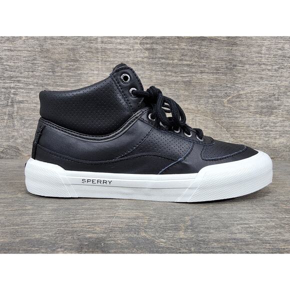 Sperry Soletide Mid Seacycled Black Sneakers Size 8 Womens - Picture 2 of 10